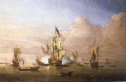 Monamy, Peter The Royal yacht Peregrine arriving in the Thames estuary with King George i aboard in September 1714 china oil painting reproduction